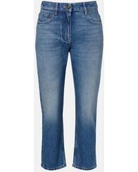Valentino - Cropped Faded Straight Jeans - Lyst