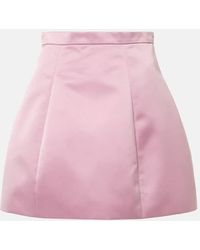 Blumarine - High-Rise-Minirock Aus Duchesse-Satin - Lyst