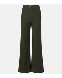 Victoria Beckham - Alina Mid-Rise Cotton Corduroy Flared Pants - Lyst