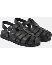 Prada - Rubber Flip-Flop Sandal With Enamel Logo - Lyst