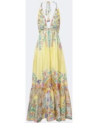 CAMILLA - Sequined Floral Silk Maxi Dress - Lyst