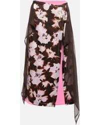 Dries Van Noten - Floral Silk-blend Midi Skirt - Lyst