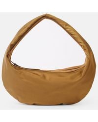 KHAITE - Olivia Medium Suede-Trimmed Shoulder Bag - Lyst