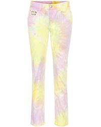 Stella McCartney Bedruckte High-Rise Jeans - Gelb