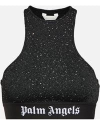 Palm Angels - Soiree Knit Logo Top - Lyst