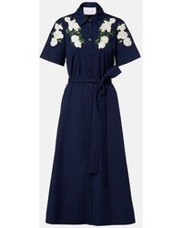 Carolina Herrera - Floral Cotton-Blend Shirt Dress - Lyst