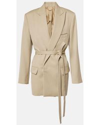 Victoria Beckham - Belted Wool Blazer - Lyst