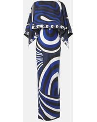 Emilio Pucci - Iride Silk Twill Slip Dress And Cape - Lyst