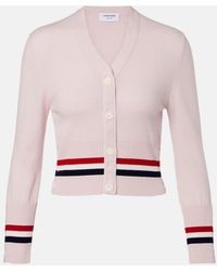 Thom Browne - Cropped Cashmere Cardigan - Lyst