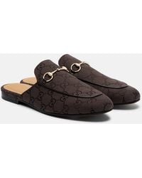 Gucci - Princetown Horsebit Gg Canvas Mules - Lyst