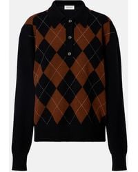 Rohe - Argyle Wool Polo Sweater - Lyst
