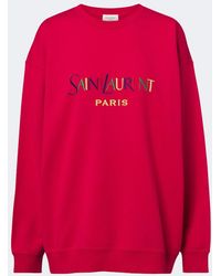 Saint Laurent - Logo Cotton Jersey Sweatshirt - Lyst