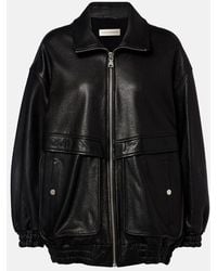 Nour Hammour - Beck Leather Bomber Jacket - Lyst