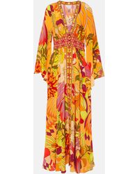 CAMILLA - Embellished Floral Silk Maxi Dress - Lyst