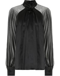Max Mara Enna Silk-satin Blouse - Black
