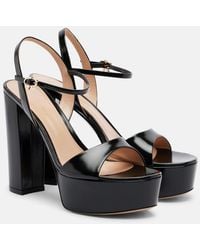 Gianvito Rossi - Marlena Leather Platform Sandals - Lyst
