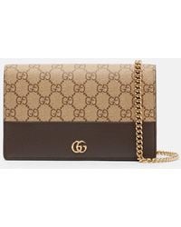 Gucci - Gg Marmont Canvas Wallet On Chain - Lyst