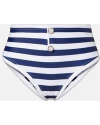 SAME - Grace Striped High-Rise Bikini Bottoms - Lyst