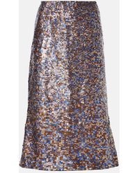 Dries Van Noten - Sequined Wool-Blend Midi Skirt - Lyst