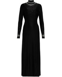 Womens Clothing Dresses Casual and summer maxi dresses Paco Rabanne Synthetic Fitted Jersey Maxi Dress in Black Save 4% 