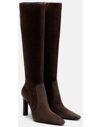 Saint Laurent - Francoise Suede Knee-High Boots - Lyst