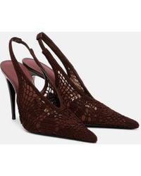 Magda Butrym - Crochet-Trimmed Leather Slingback Pumps - Lyst
