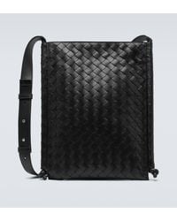 Bottega Veneta - Large Intrecciato Leather Messenger Bag - Lyst