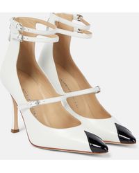 Alessandra Rich - Paneled Leather Pumps - Lyst
