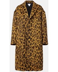 Bottega Veneta - Leopard-Print Alpaca, Wool, And Silk Coat - Lyst