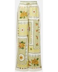 ALÉMAIS - Dixie Printed Linen Wide-Leg Pants - Lyst
