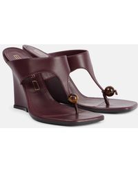 Etro - 90 Leather Wedge Sandals - Lyst