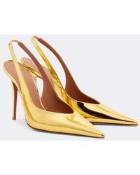 AMINA MUADDI - Anok Metallic Leather Slingback Pumps - Lyst