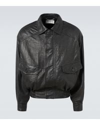Saint Laurent - Bomberjacke Aus Leder - Lyst