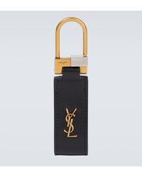 Saint Laurent - Ysl Leather Keychain - Lyst