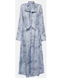 Stella McCartney - Bedrucktes Maxikleid Aus Seide - Lyst