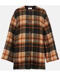 Chloé - Checked Wool And Silk Coat - Lyst