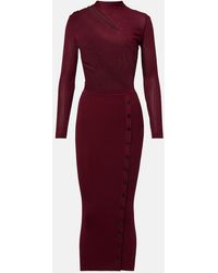 Self-Portrait - Cutout Ribbed-Knit Midi Dress - Lyst