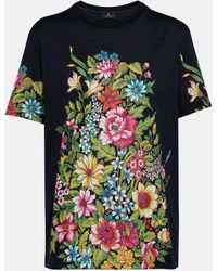 Etro - T-shirt en coton a fleurs - Lyst