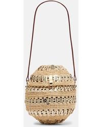 Rabanne - 1969 Embellished Raffia Shoulder Bag - Lyst