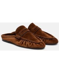 Saint Laurent - Le Loafer Suede Mules - Lyst