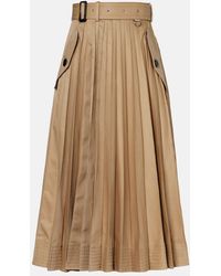 Sacai - Cotton-Blend Gabardine Midi Skirt - Lyst