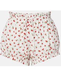 Posse - Delia Printed Cotton Shorts - Lyst