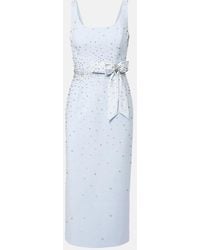 Carolina Herrera - Bow-Detail Crystal-Embellished Midi Dress - Lyst
