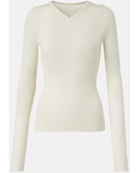 KHAITE - Tania Ribbed-Knit Wool-Blend Top - Lyst