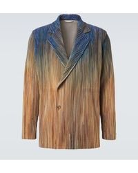 Homme Plissé Issey Miyake - Paint Brush Close-Up Pleated Blazer - Lyst