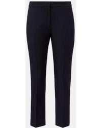 McQueen - Cropped Wool Gabardine Flared Pants - Lyst