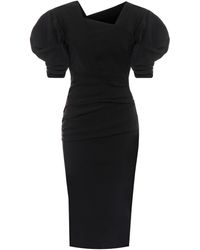 Preen By Thornton Bregazzi Midikleid Onnora aus Crêpe - Schwarz