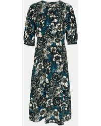 Max Mara - S Max Mara Bronzo Floral-print Silk Midi Dress - Lyst