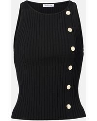 Veronica Beard - Nelson Embellished Ribbed-Knit Top - Lyst