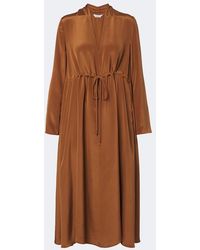 Max Mara - Silk Satin Midi Dress - Lyst